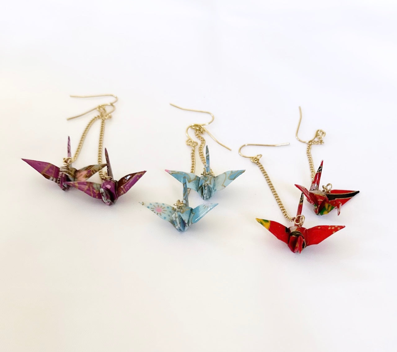 Origami Paper Crane Earrings