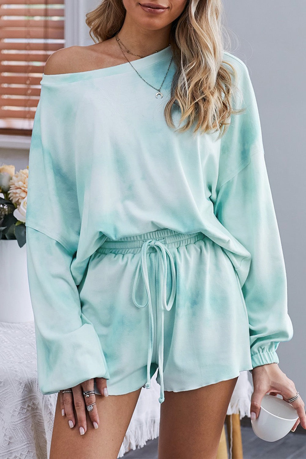 Sky Blue Tie-Die Loungewear Set