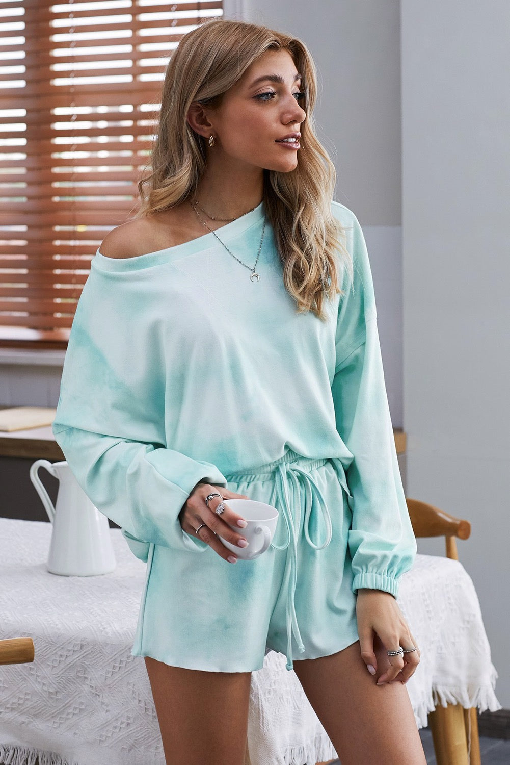 Sky Blue Tie-Die Loungewear Set