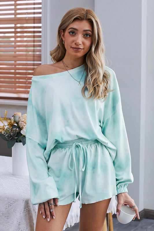 Sky Blue Tie-Die Loungewear Set