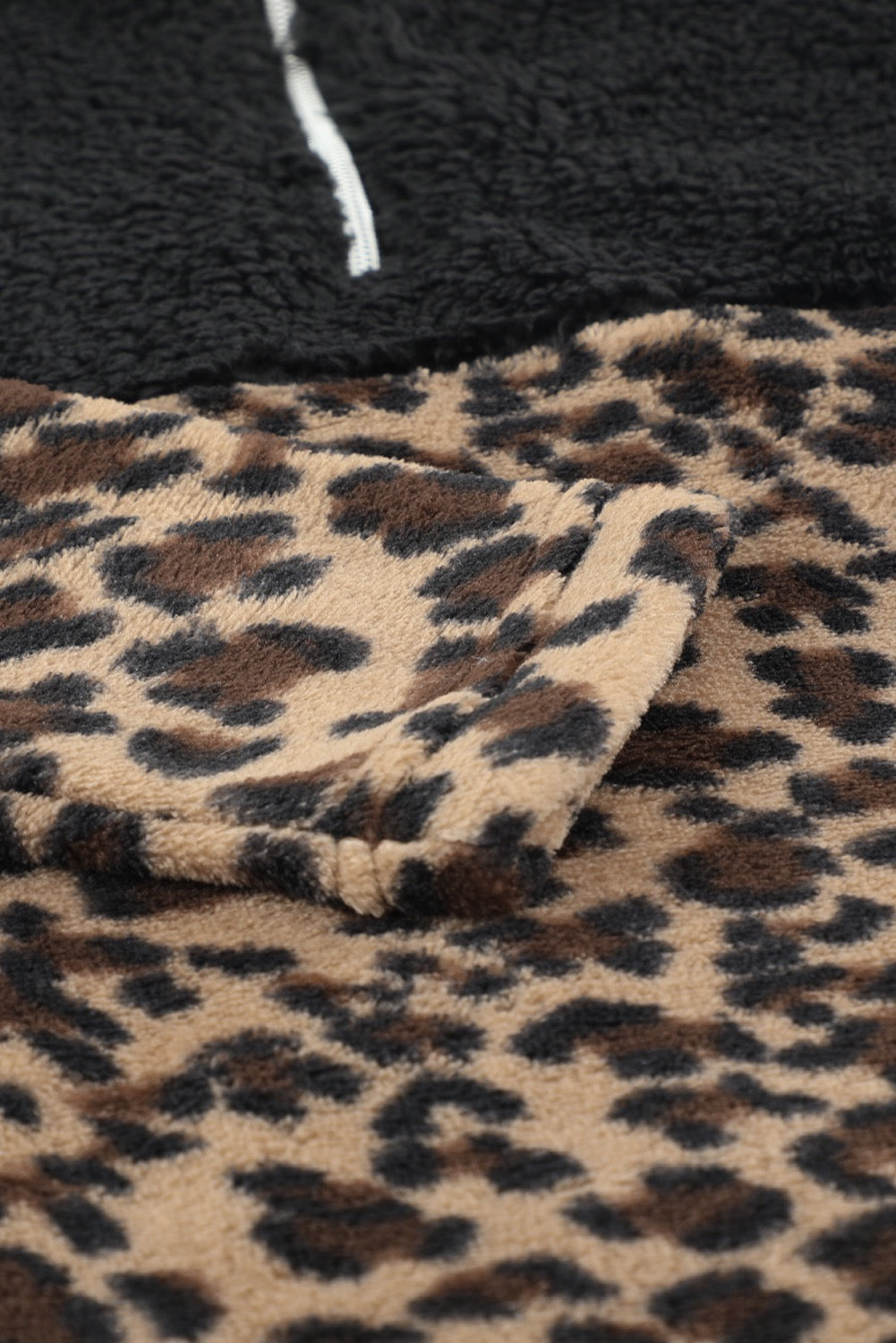 Leopard/Black Half Zip Pullover Sweatshirt