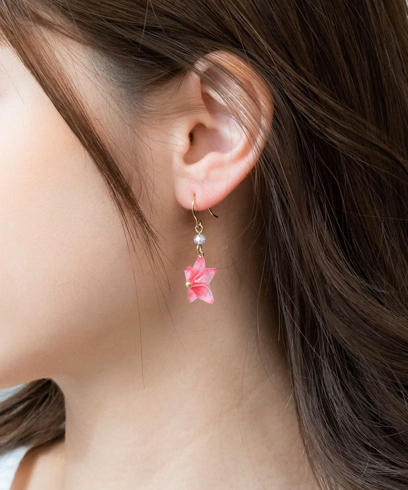 Red Cherry Blossom Origami Earrings